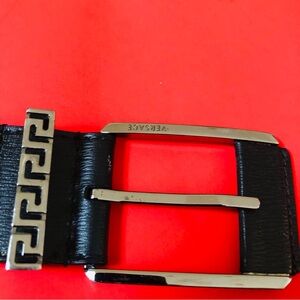 Vintage Versace Black Leather Belt